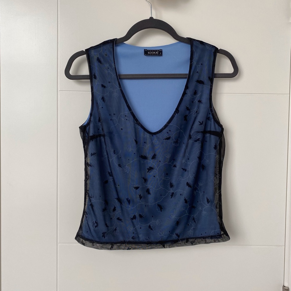 KOOKAI DOUBLE-LAYERED MESH TANK TOP.